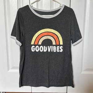 Dark gray good vibes T-shirt. Size medium.